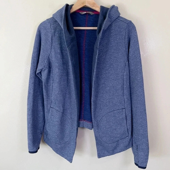 The North Face Heathered Blue Hooded Soft Open Cardigan - Picture 4 of 16